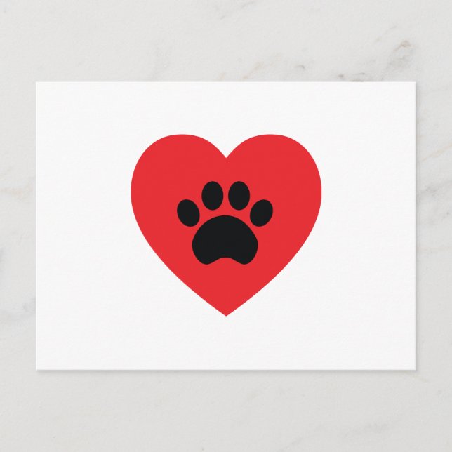 Paw Print Heft Postcard Postkarte (Vorderseite)