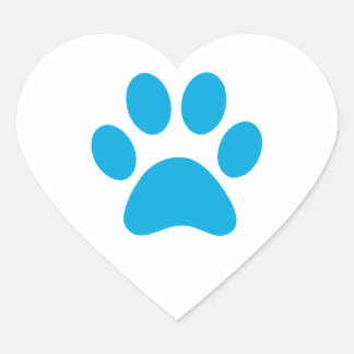 Paw Print Herz-Aufkleber