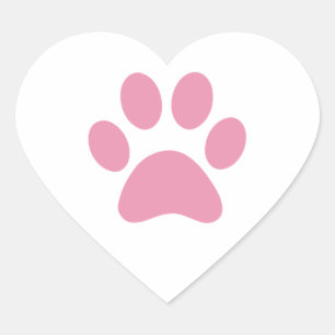 Paw Print Herz-Aufkleber