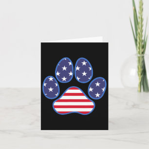 Paw Print Hund Katze 4. Juli American Flag Männer  Karte