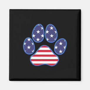Paw Print Hund Katze 4. Juli American Flag Männer Magnet