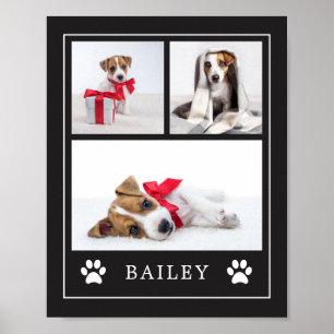 Paw Print Hund oder Welpe mit mehreren Fotos Poster