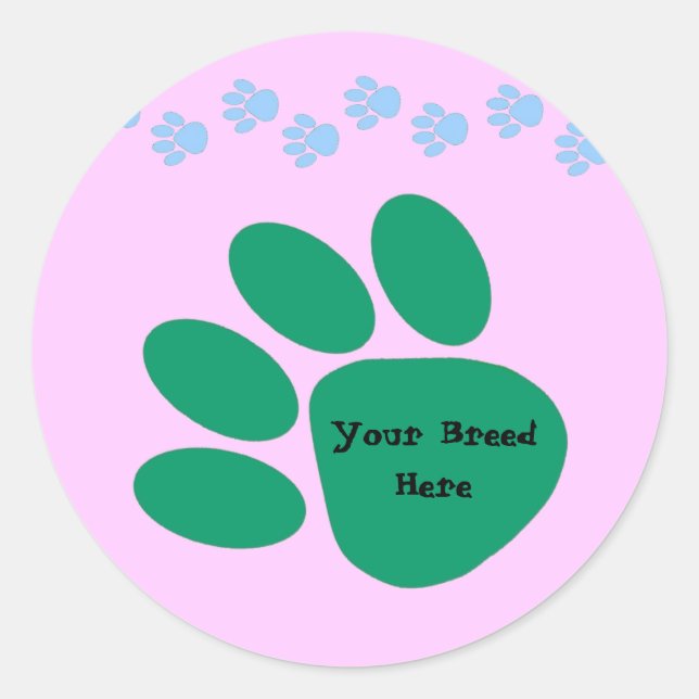 Paw Print, individuell anpassbarer Sticker (Vorderseite)