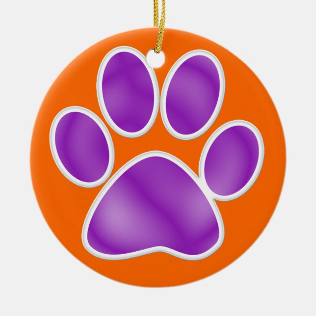 Paw Print Keramik Ornament (Vorne)