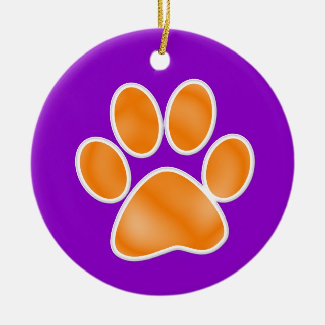 Paw Print Keramik Ornament (Vorne)