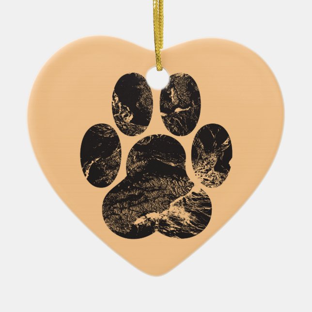 Paw Print Keramikornament (Vorne)