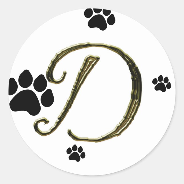 Paw Print Monogram Sticker (Vorderseite)