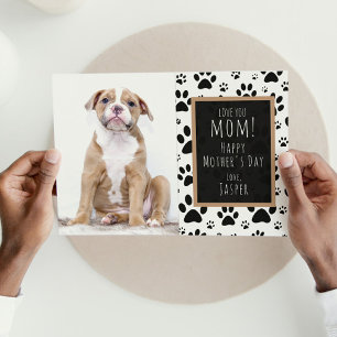 Paw Print Mother's Day Vatertag Foto Feiertagskarte