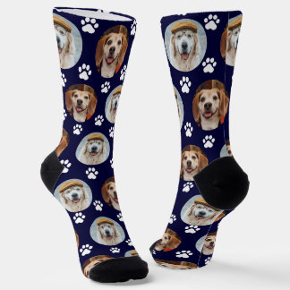 Paw Print Navy Socks Socken