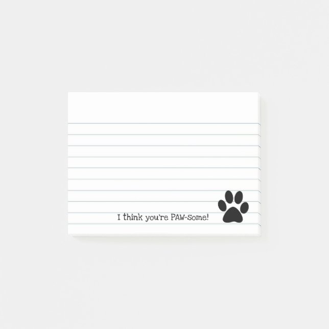 Paw Print Post-it Klebezettel (Vorderseite)