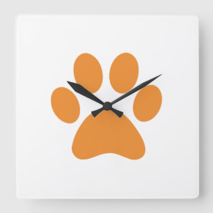 Paw Print      Quadratische Wanduhr
