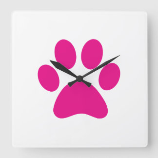 Paw Print Quadratische Wanduhr