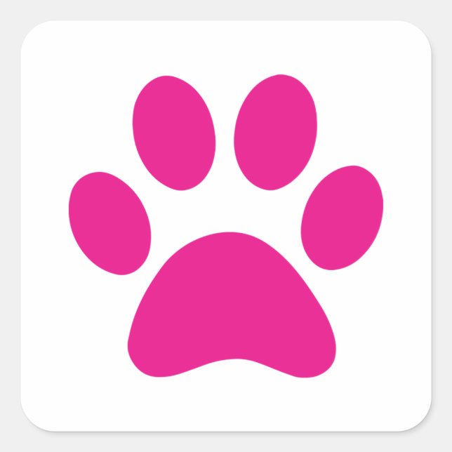 Paw Print Quadratischer Aufkleber (Vorderseite)