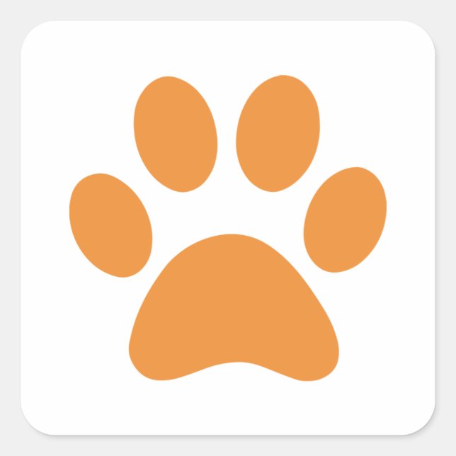 Paw Print    Quadratischer Aufkleber (Vorderseite)