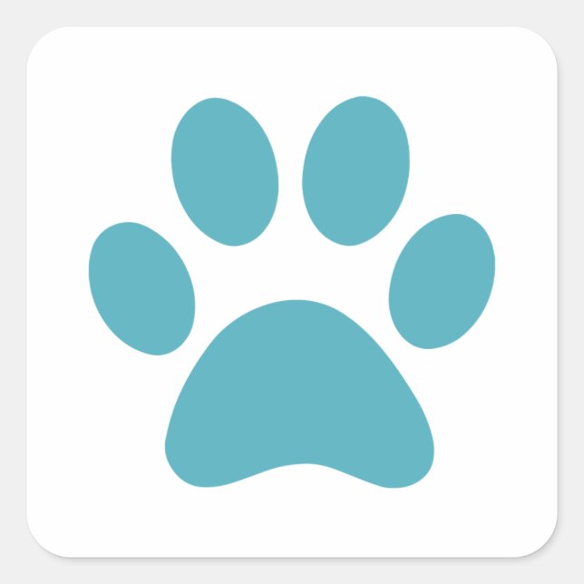 Paw Print Quadratischer Aufkleber (Vorderseite)