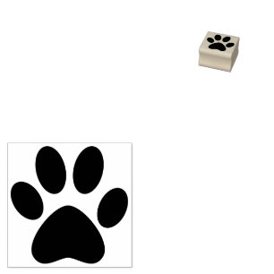 Paw Print Right Pet Cat Dog einfach klein Gummistempel