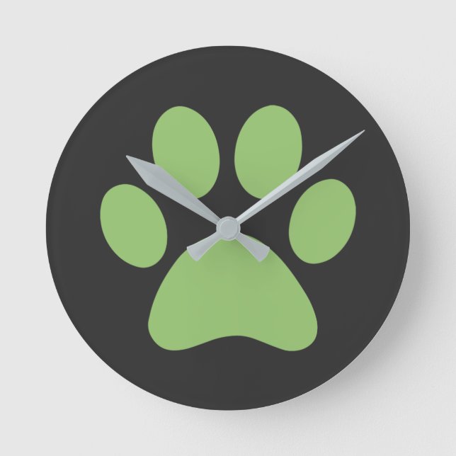 Paw Print    Runde Wanduhr (Vorderseite)