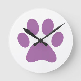 Paw Print Runde Wanduhr