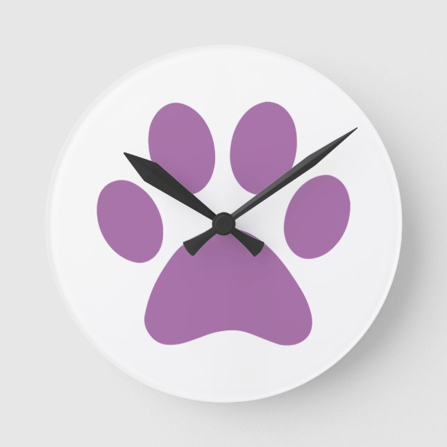 Paw Print     Runde Wanduhr (Vorderseite)