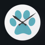 Paw Print                    Runde Wanduhr<br><div class="desc">Fun Paw Print Design für Tierfreunde!</div>