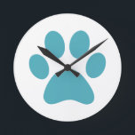 Paw Print                    Runde Wanduhr<br><div class="desc">Fun Paw Print Design für Tierfreunde!</div>