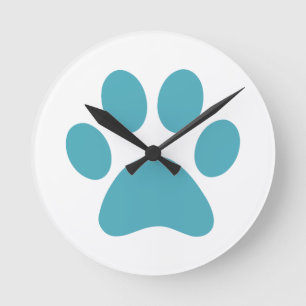 Paw Print Runde Wanduhr