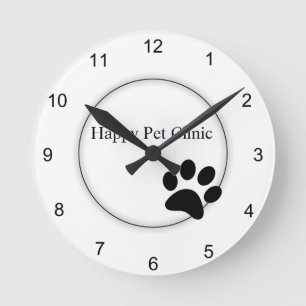 Paw Print Runde Wanduhr