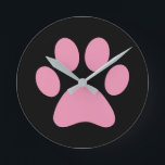 Paw Print Runde Wanduhr<br><div class="desc">Fun Paw Print Design für Tierfreunde!</div>