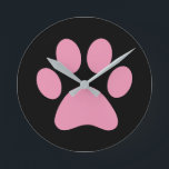 Paw Print Runde Wanduhr<br><div class="desc">Fun Paw Print Design für Tierfreunde!</div>