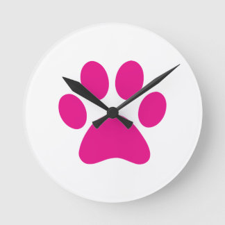 Paw Print Runde Wanduhr