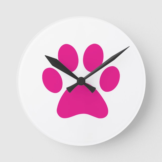 Paw Print Runde Wanduhr (Vorderseite)