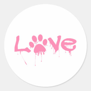 Paw Print Runder Aufkleber