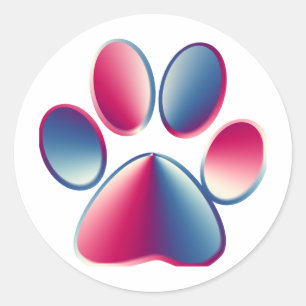 Paw Print Runder Aufkleber