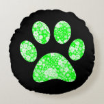 Paw Print Rundes Kissen<br><div class="desc">Fun Paw Print Design für Tierfreunde!</div>