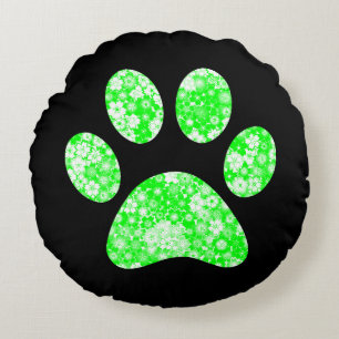 Paw Print Rundes Kissen