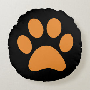 Paw Print Rundes Kissen