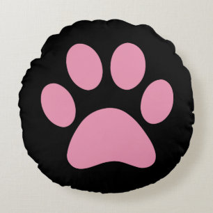 Paw Print Rundes Kissen