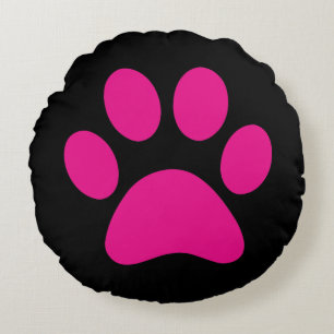 Paw Print Rundes Kissen