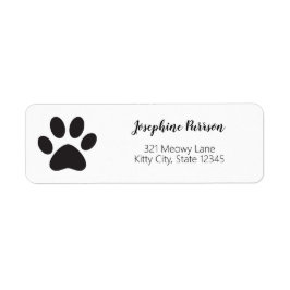 Paw Print Script Name Address Cat Dog Pet Modern
