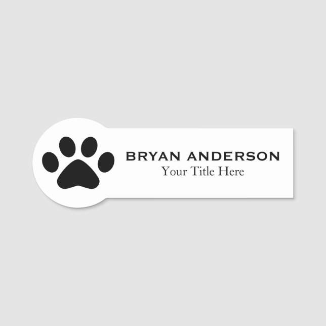 Paw Print Veterinary Name Tag Namensschild (Vorderseite)