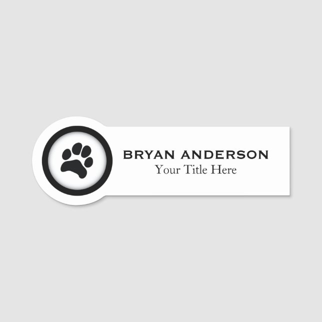 Paw Print Veterinary Name Tag Namensschild (Vorderseite)