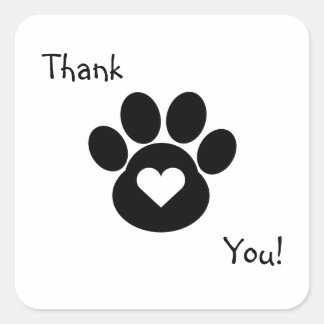 Paw Print Vielen Dank Sticker