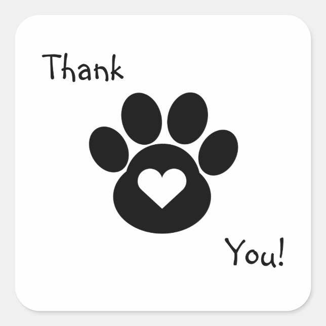 Paw Print Vielen Dank Sticker (Vorderseite)