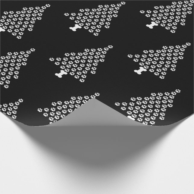 Paw Print Weihnachtsbaum Geschenkpapier (Ecke)