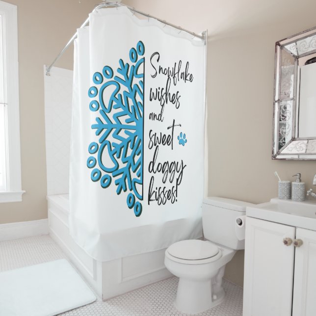 Paw Print Winter Snowflake Duschvorhang (Beispiel)