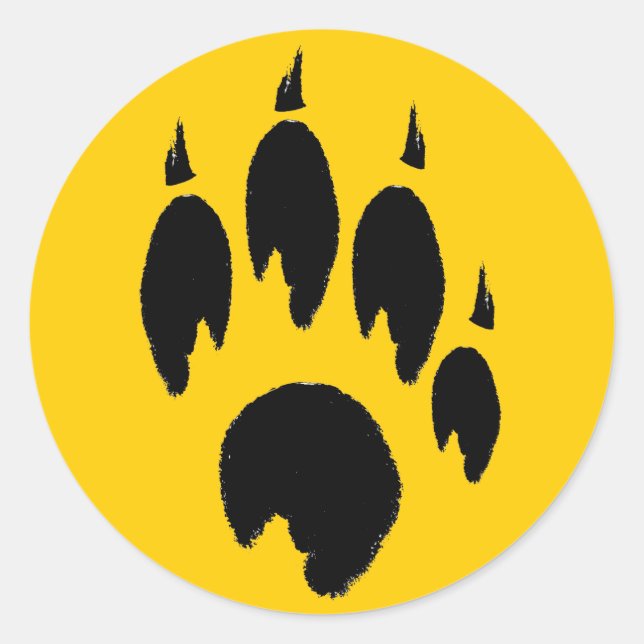 Paw Print Yellow Stickers (Vorderseite)