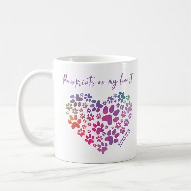 Paw Prints auf meinem Herzen Kaffeetasse (Links)