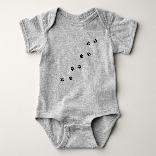 Paw Prints Baby Strampler (Vorderseite)