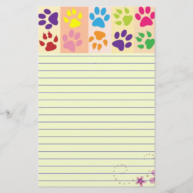 Paw Prints Briefpapier (Vorderseite)