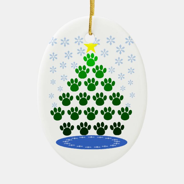 Paw Prints Christmas Tree Ornament (Vorne)